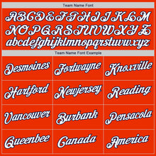 Load image into Gallery viewer, Custom Orange White-Navy Authentic Baseball Jersey