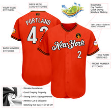 Load image into Gallery viewer, Custom Orange White-Black Authentic Baseball Jersey