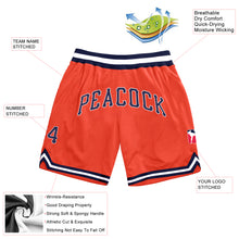 Load image into Gallery viewer, Custom Orange Navy-White Authentic Throwback Basketball Shorts