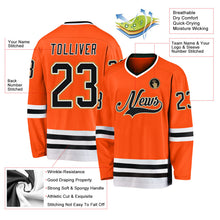 Load image into Gallery viewer, Custom Orange Black-White Hockey Jersey