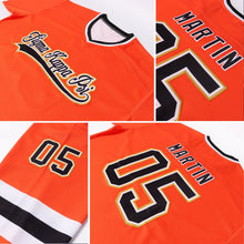 Load image into Gallery viewer, Custom Orange Black-White Hockey Jersey