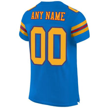 Load image into Gallery viewer, Custom Panther Blue Gold-Red Mesh Authentic Football Jersey