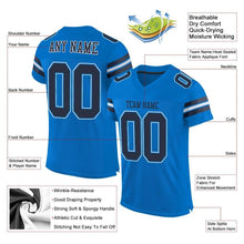Load image into Gallery viewer, Custom Panther Blue Navy-White Mesh Authentic Football Jersey