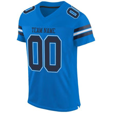 Load image into Gallery viewer, Custom Panther Blue Navy-White Mesh Authentic Football Jersey