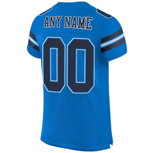 Load image into Gallery viewer, Custom Panther Blue Navy-White Mesh Authentic Football Jersey