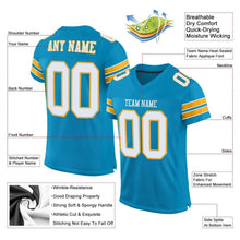 Load image into Gallery viewer, Custom Panther Blue White-Gold Mesh Authentic Football Jersey