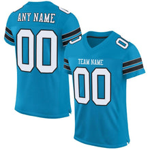 Load image into Gallery viewer, Custom Panther Blue White-Black Mesh Authentic Football Jersey