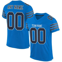 Load image into Gallery viewer, Custom Panther Blue Navy-White Mesh Authentic Football Jersey