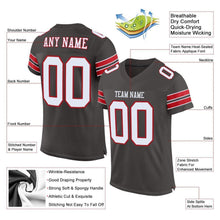 Load image into Gallery viewer, Custom Pewter White-Red Mesh Authentic Football Jersey