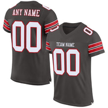 Load image into Gallery viewer, Custom Pewter White-Red Mesh Authentic Football Jersey