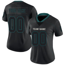 Load image into Gallery viewer, Custom Lights Out Black Midnight Green-White Football Jersey
