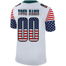 Load image into Gallery viewer, Custom White Midnight Green-Black USA Flag Fashion Football Jersey