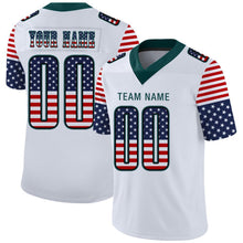 Load image into Gallery viewer, Custom White Midnight Green-Black USA Flag Fashion Football Jersey