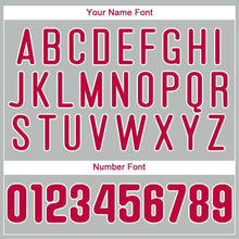 Load image into Gallery viewer, Custom Gray Red-White Baseball Jersey