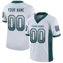 Load image into Gallery viewer, Custom White Midnight Green-Black Mesh Drift Fashion Football Jersey