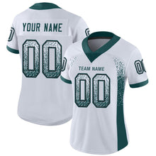Load image into Gallery viewer, Custom White Midnight Green-Black Mesh Drift Fashion Football Jersey