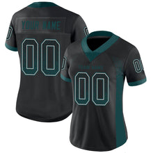 Load image into Gallery viewer, Custom Black Midnight Green-Gray Mesh Drift Fashion Football Jersey