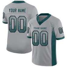 Load image into Gallery viewer, Custom Light Gray Midnight Green-Black Mesh Drift Fashion Football Jersey