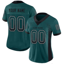 Load image into Gallery viewer, Custom Midnight Green Black-White Mesh Drift Fashion Football Jersey