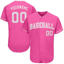 Load image into Gallery viewer, Custom Pink White Authentic Baseball Jersey