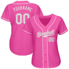 Load image into Gallery viewer, Custom Pink White Authentic Baseball Jersey