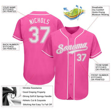 Load image into Gallery viewer, Custom Pink White Authentic Baseball Jersey