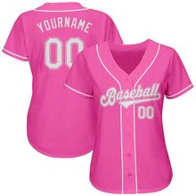 Load image into Gallery viewer, Custom Pink White Authentic Baseball Jersey
