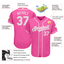 Load image into Gallery viewer, Custom Pink White Authentic Baseball Jersey