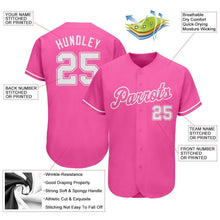 Load image into Gallery viewer, Custom Pink White Authentic Baseball Jersey