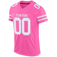 Load image into Gallery viewer, Custom Pink White Mesh Authentic Football Jersey