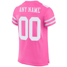 Load image into Gallery viewer, Custom Pink White Mesh Authentic Football Jersey