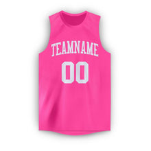 Load image into Gallery viewer, Custom Pink White Round Neck Basketball Jersey