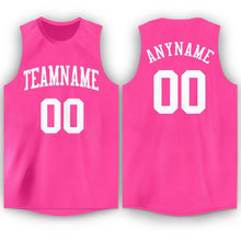 Load image into Gallery viewer, Custom Pink White Round Neck Basketball Jersey
