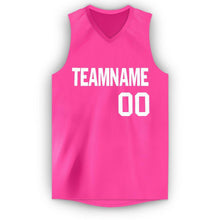 Load image into Gallery viewer, Custom Pink White V-Neck Basketball Jersey