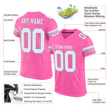 Load image into Gallery viewer, Custom Pink White-Light Gray Mesh Authentic Football Jersey