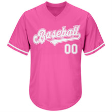 Load image into Gallery viewer, Custom Pink White-Pink Authentic Throwback Rib-Knit Baseball Jersey Shirt
