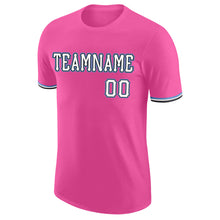 Load image into Gallery viewer, Custom Pink White-Light Blue Performance T-Shirt
