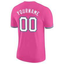 Load image into Gallery viewer, Custom Pink White-Light Blue Performance T-Shirt