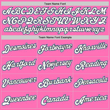 Load image into Gallery viewer, Custom Pink White-Light Blue Authentic Throwback Rib-Knit Baseball Jersey Shirt