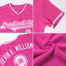 Load image into Gallery viewer, Custom Pink White Authentic Baseball Jersey
