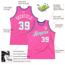 Load image into Gallery viewer, Custom Pink White-Purple Authentic Throwback Basketball Jersey