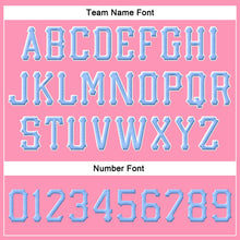 Load image into Gallery viewer, Custom Pink Light Blue-White Stitched Adjustable Snapback Hat