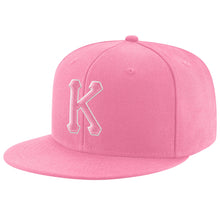 Load image into Gallery viewer, Custom Pink Pink-White Stitched Adjustable Snapback Hat
