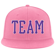 Load image into Gallery viewer, Custom Pink Purple-White Stitched Adjustable Snapback Hat