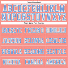 Load image into Gallery viewer, Custom Pink Light Blue-White Stitched Cuffed Knit Hat