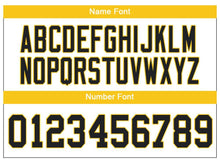 Load image into Gallery viewer, Custom Lights Out Black Gold-White Football Jersey