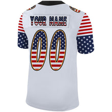 Load image into Gallery viewer, Custom White Black-Gold USA Flag Fashion Football Jersey