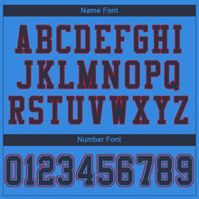 Load image into Gallery viewer, Custom Powder Blue Navy-Red Mesh Authentic Football Jersey