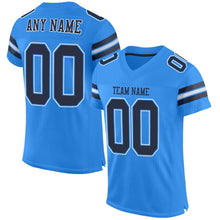 Load image into Gallery viewer, Custom Powder Blue Navy-White Mesh Authentic Football Jersey