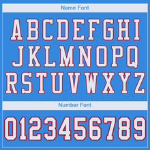 Load image into Gallery viewer, Custom Powder Blue White-Red Mesh Authentic Football Jersey